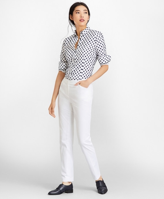 Petite Tailored-Fit Clip-Dot Jacquard Shirt