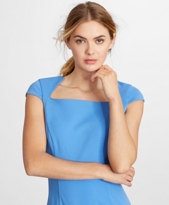 Ponte Knit Cap-Sleeve Sheath Dress