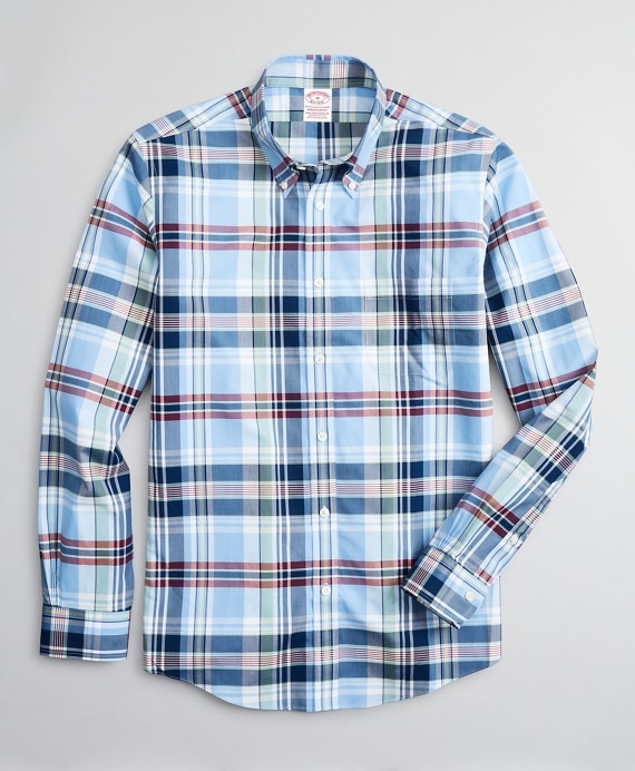 Stretch Madison Classic-Fit Sport Shirt, Non-Iron Multi-Plaid