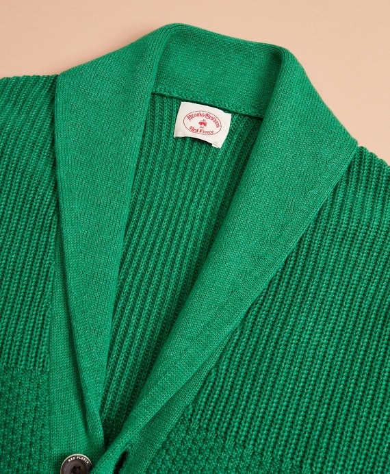 Textured Shawl-Collar Cardigan Sweater