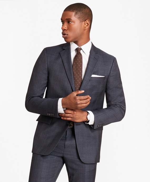 Regent Fit Saxxon™ Wool Blue Plaid 1818 Suit