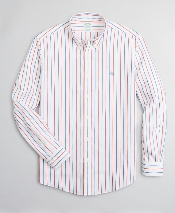 Stretch Milano Slim-Fit Sport Shirt, Non-Iron Stripe