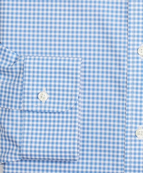 Stretch Milano Slim-Fit Dress Shirt, Non-Iron Poplin Ainsley Collar Gingham