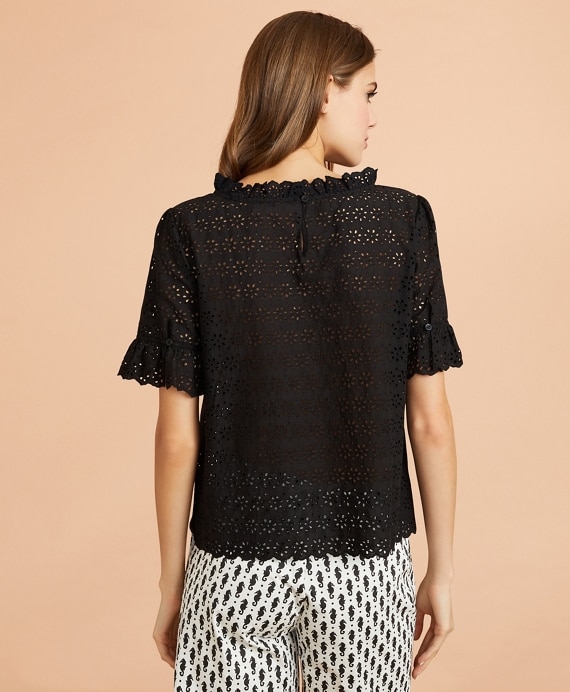 Cotton Eyelet Bell-Sleeve Blouse