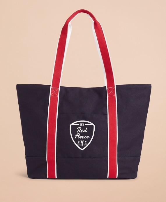 Red Fleece NYC Large Canvas Tote Bag