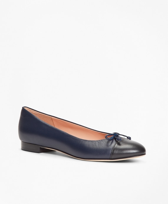 Color-block Leather Flats