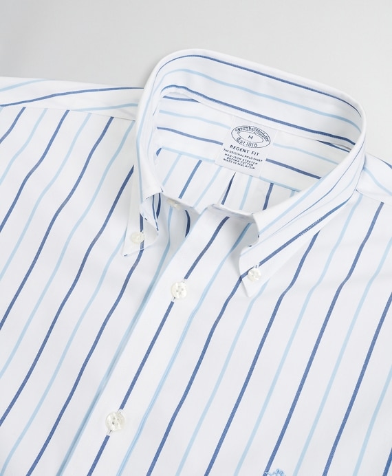 Stretch Regent Fitted Sport Shirt, Non-Iron Stripe