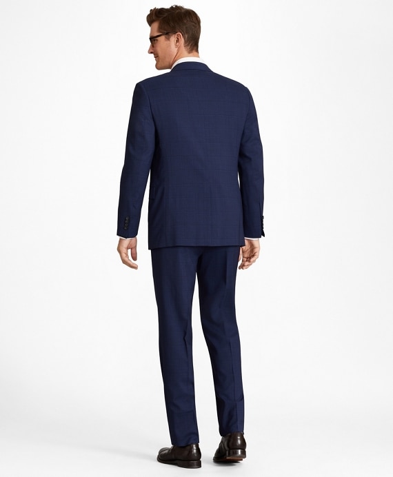 Regent Fit BrooksCool® Navy Plaid Suit