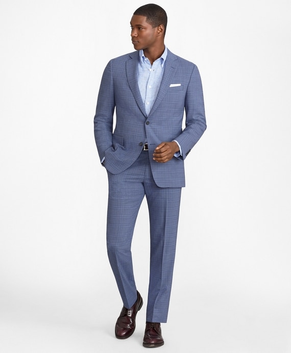 Regent Fit BrooksCool® Subtle Plaid Suit