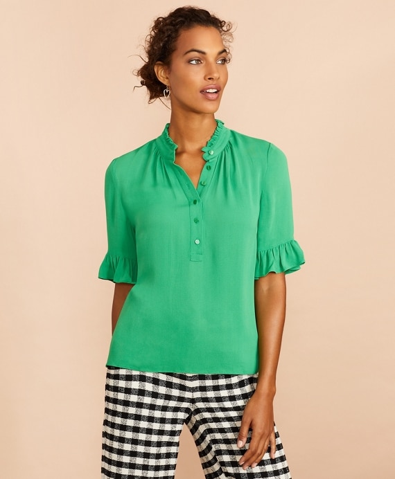 Crepe Ruffled Blouse