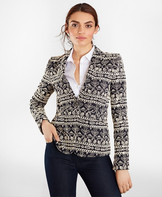 Embroidered Cotton Corduroy Jacket