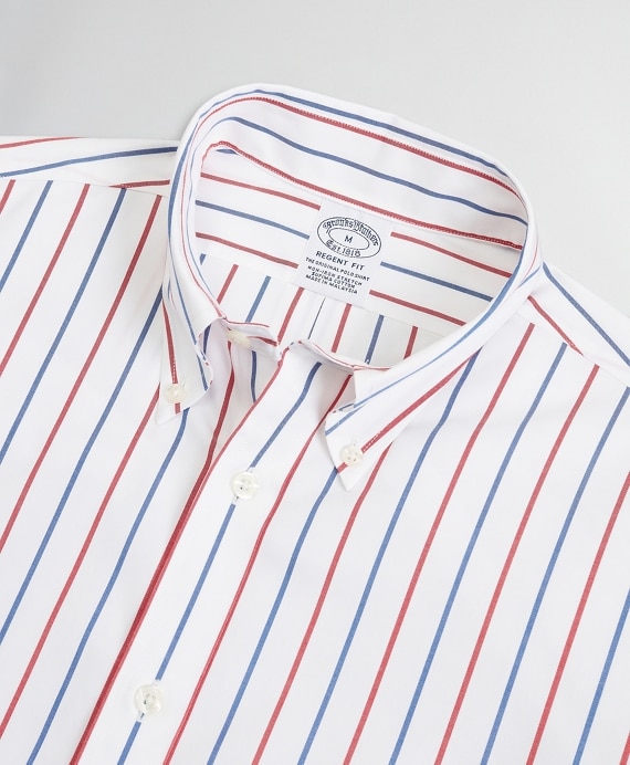Stretch Regent Fitted Sport Shirt, Non-Iron Stripe