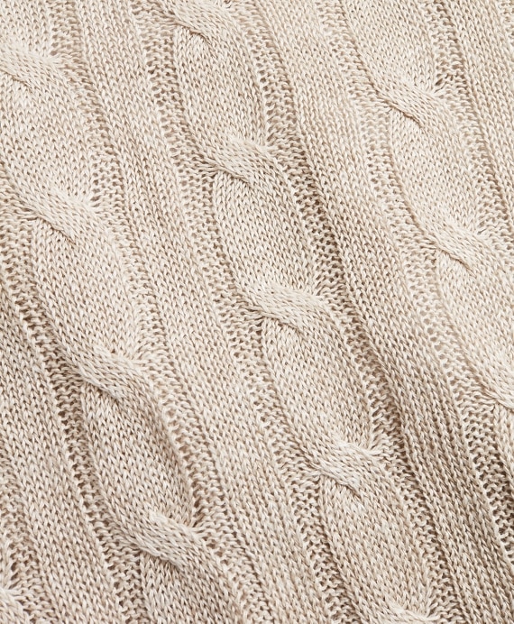 Linen Cable Crewneck Sweater