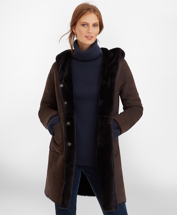 Shearling Hooded Coat