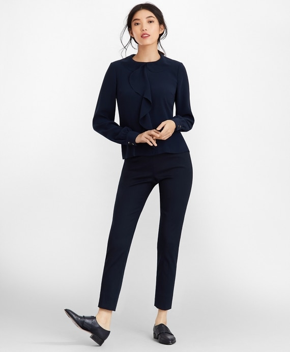 Stretch Cotton Ankle Pants