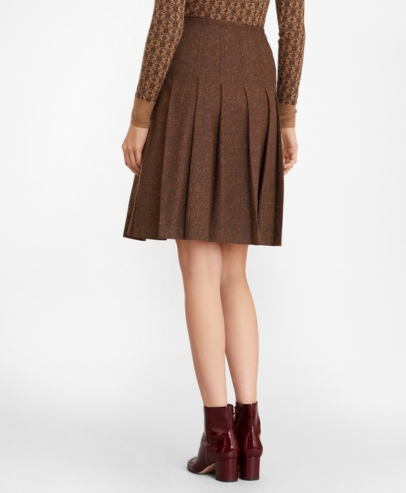 Stretch Wool-Silk Tweed Kilt