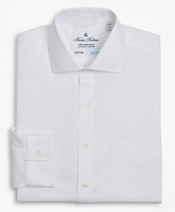 Regent Fitted Dress Shirt, Performance Non-Iron with COOLMAX®, English Spread Collar Broadcloth