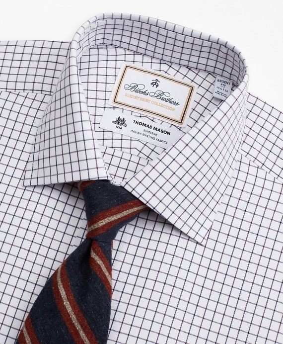 Luxury Collection Regent Fitted Dress Shirt, Franklin Spread Collar Fine Windowpane