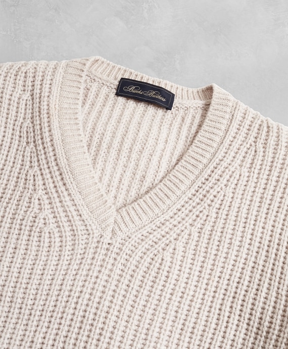Golden Fleece® Wool-Cashmere V-Neck Sweater