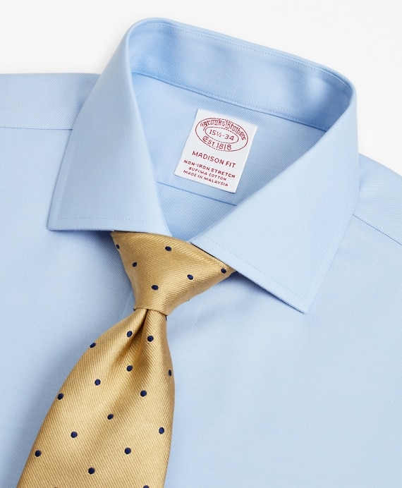 Stretch Madison Classic-Fit Dress Shirt, Non-Iron Twill English Collar