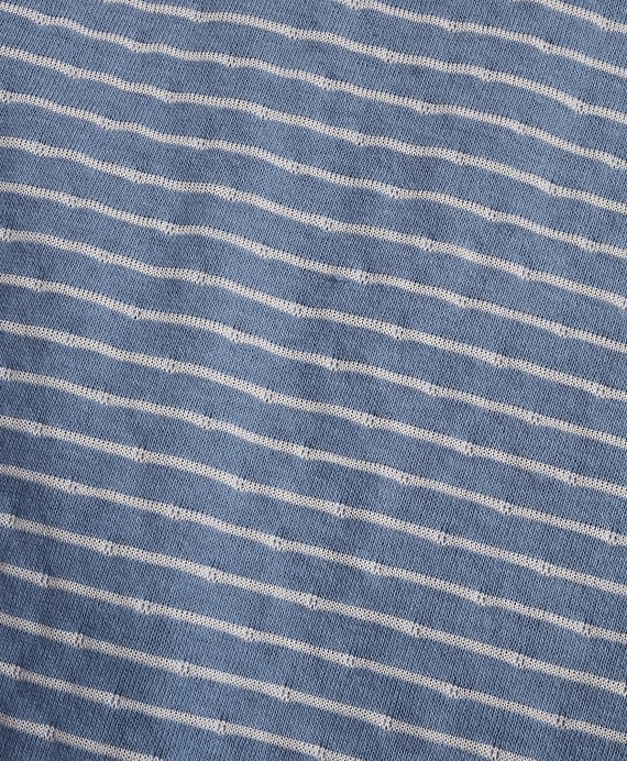 Striped Double-Knit Long-Sleeve Henley