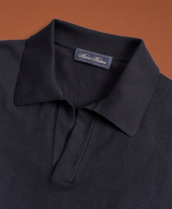 Golden Fleece® 3-D Knit Fine-Gauge Buttonless Sea Island Cotton Polo Sweater