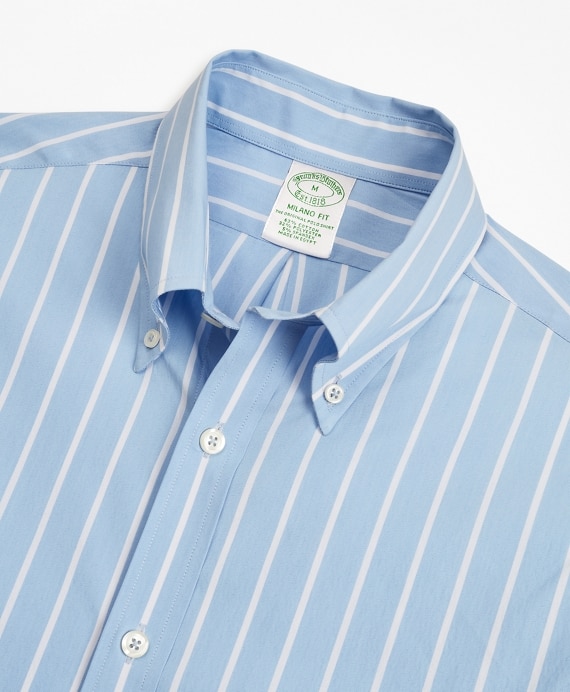 Milano Slim-Fit Sport Shirt, Performance Series with COOLMAX®, Ground Stripe