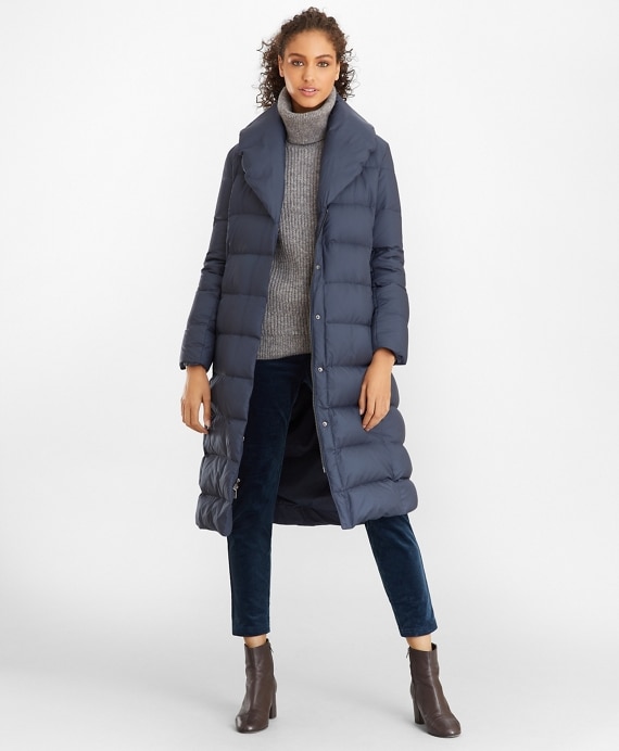 Shawl-Collar Down-Fill Puffer Coat