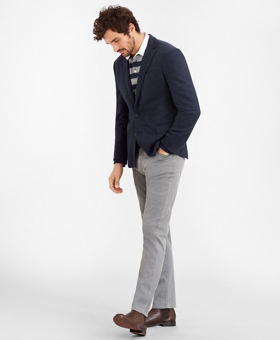 Regent Fit Two-Button Herringbone Knit Sport Coat