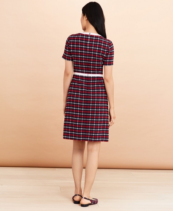 Checked Boucle A-Line Dress
