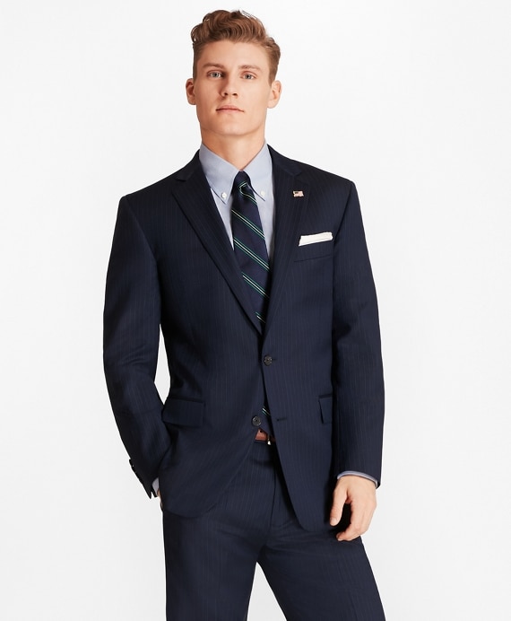 Regent Fit Saxxon™ Wool Bead Stripe 1818 Suit