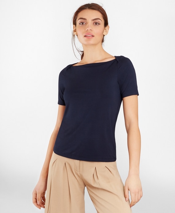 Bateau-Neck Jersey Top