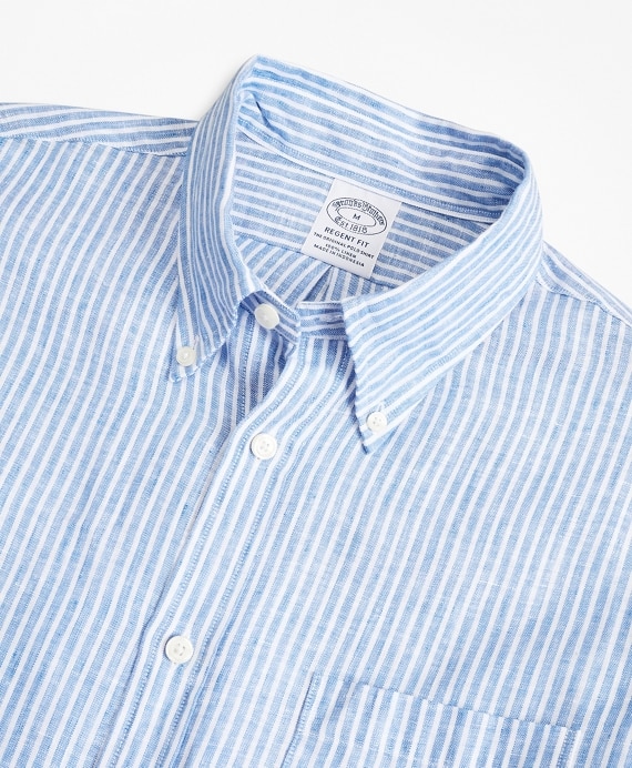 Regent Fitted Sport Shirt, Irish Linen Stripe