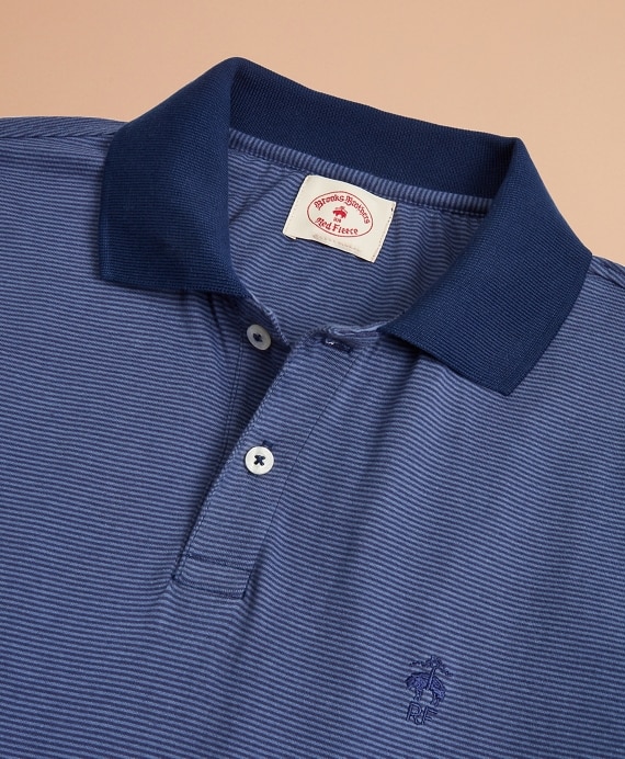 Cotton Jersey Mini-Stripe Polo Shirt