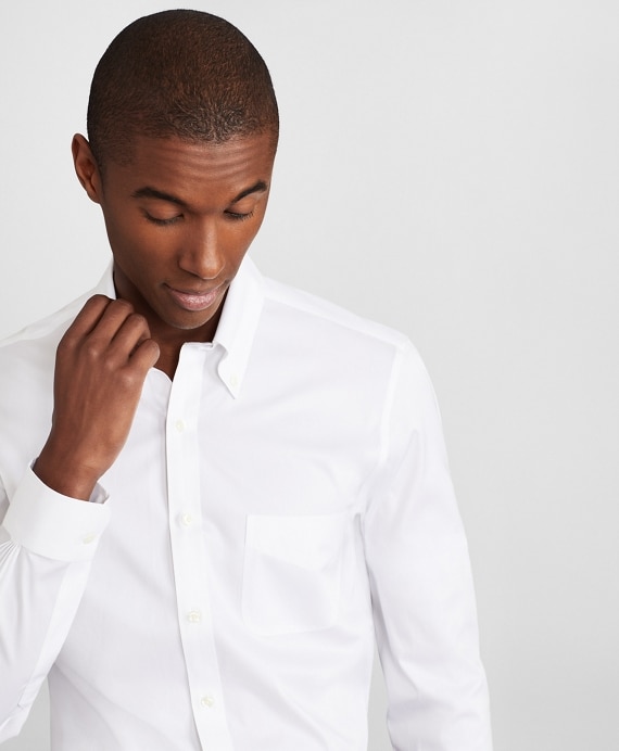 Milano Slim Fit Dress Shirt, Performance Non-Iron with COOLMAX®, Button-Down Collar Twill