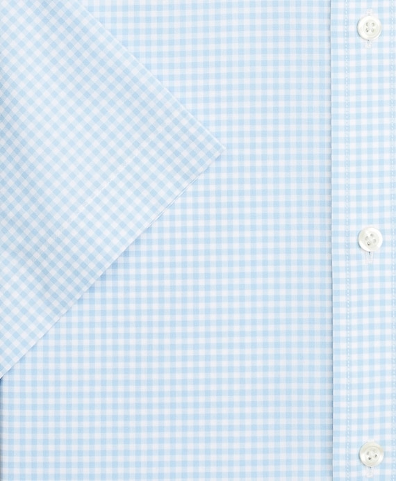 Stretch Madison Classic-Fit Dress Shirt, Non-Iron Poplin Short-Sleeve Gingham