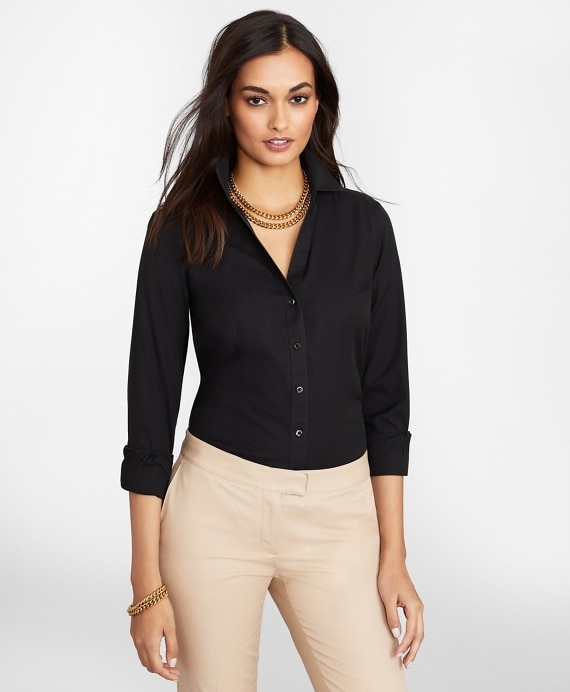 Non-Iron Stretch Supima® Cotton Fitted Dress Shirt