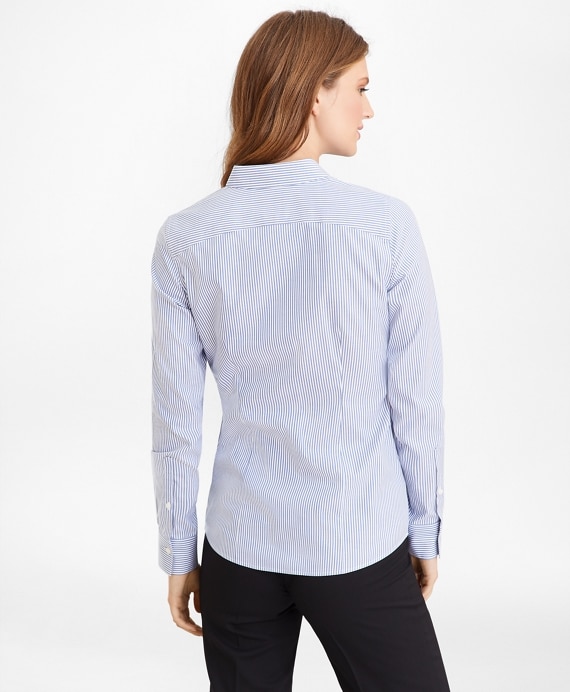 Non-Iron Tailored-Fit Bengal Stripe Supima® Cotton Pinpoint Oxford Shirt