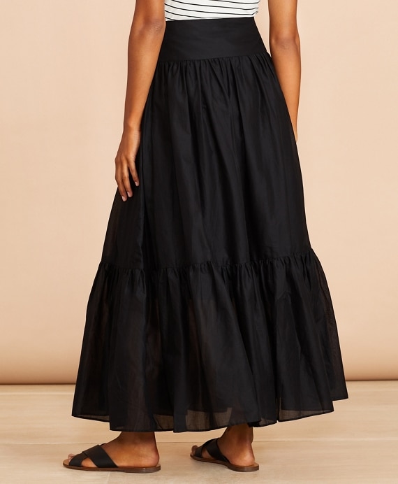 Flounced Cotton Maxi Skirt