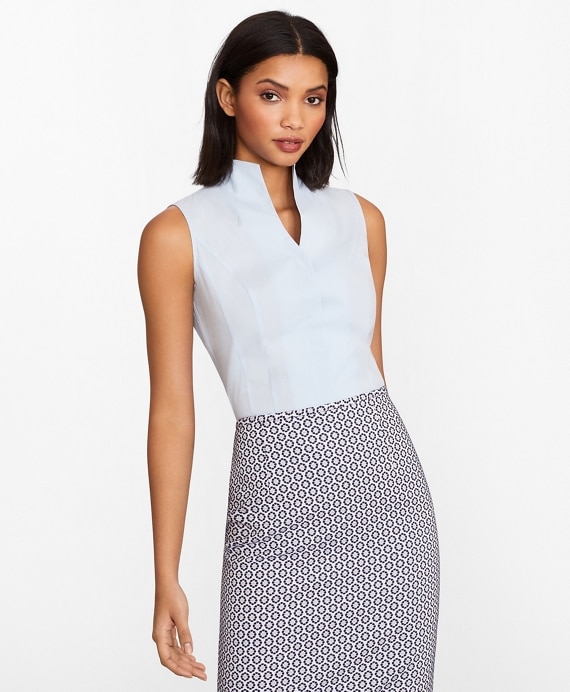 Non-Iron Poplin Sleeveless Blouse