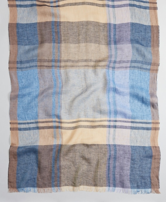 Plaid Linen Scarf