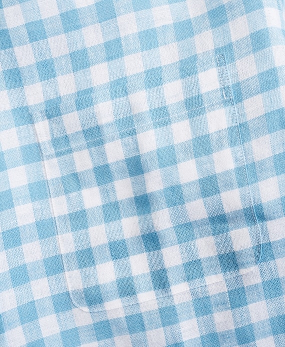 Regent Fitted Sport Shirt, Irish Linen Short-Sleeve Gingham