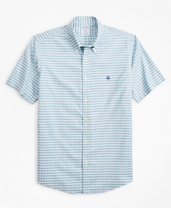 Stretch Regent Fitted Sport Shirt, Non-Iron Short-Sleeve Check