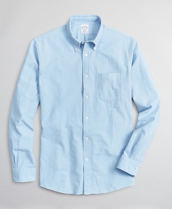Regent Fitted Sport Shirt, Garment-Dyed Seersucker