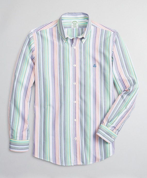 Luxury Collection Milano Slim-Fit Sport Shirt, Button-Down Collar Multi-Stripe