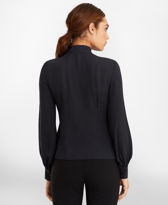 Bow-Neck Silk Georgette Blouse