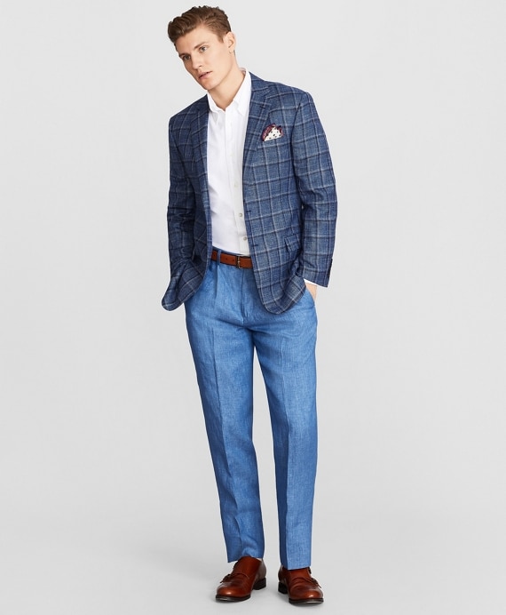 Regent Fit Single-Pleat Linen Trousers