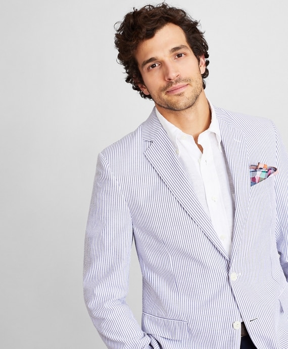 Regent Fit Stripe Seersucker Sport Coat
