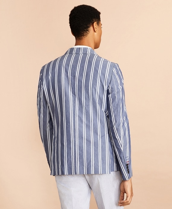 Striped Cotton Chambray Sport Coat
