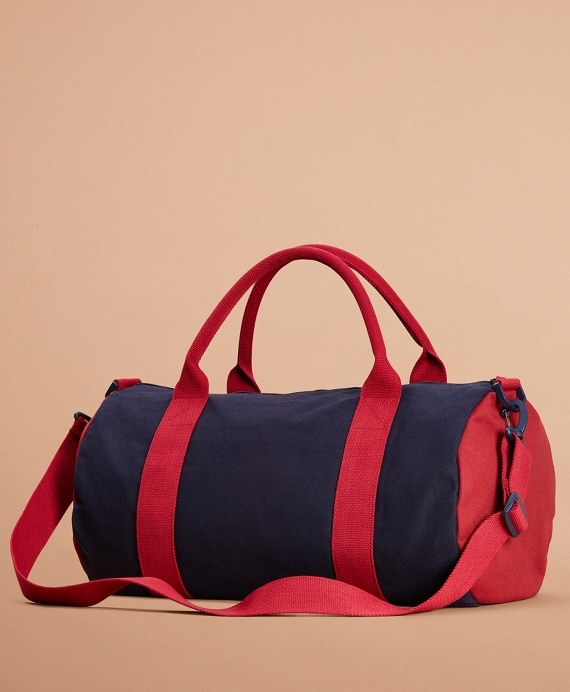 Red Fleece Canvas Duffle Bag